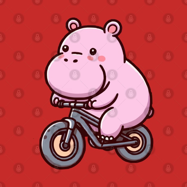 cute hippo mountain biking by fikriamrullah