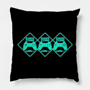 Gamer Light Blue Minimalist Aesthetic Design Pillow