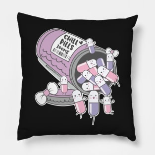 chill pills cute pills cartoon Pillow