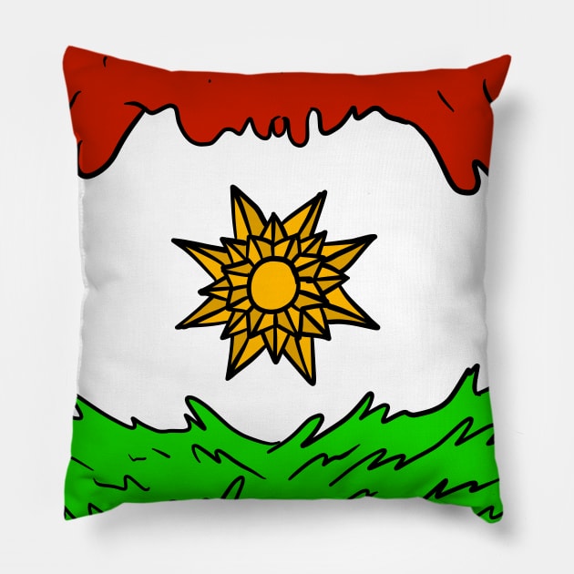 kurdish flag. flag of kurdistan. Pillow by JJadx