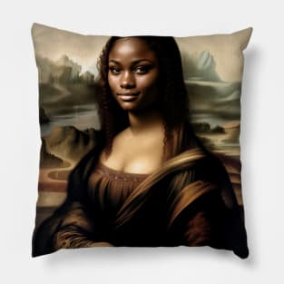 Mona Lisa Reimagined: Celebrating Black History Month Pillow