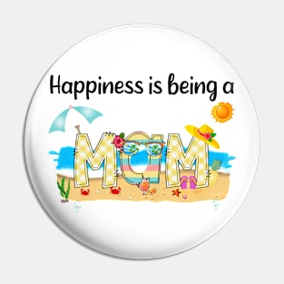 Happiness Is Being A Mam Summer Beach Happy Mother's Day Pin