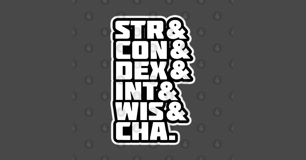 STR& CON& DEX& INT& WIS& CHA Funny Design for Roleplayers - Dungeons ...