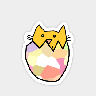 Kitty Cat Hatching from Easter Egg Magnet