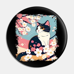 Kawaii Cats Cherry Blossom - Cute Japanese Sakura Pin