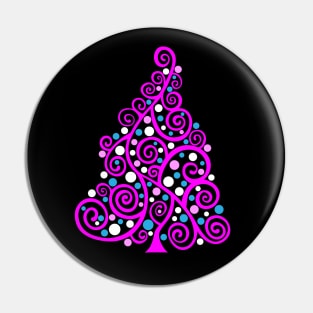 Doodle Christmas Tree - Barbie Style Colors, Pin