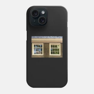 Vintage sash windows in brick wall Phone Case