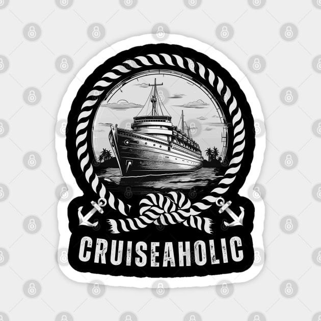 Cruiseaholic Funny Cruising Magnet by Cute Pets Graphically