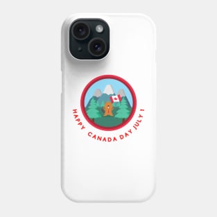 Canadian Beaver celebrates Canada Day July 01 Phone Case