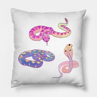 Cute watercolor snake sticker pack Pillow