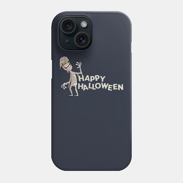 Mummy Scary and Spooky Happy Halloween Funny Graphic Phone Case by SassySoClassy