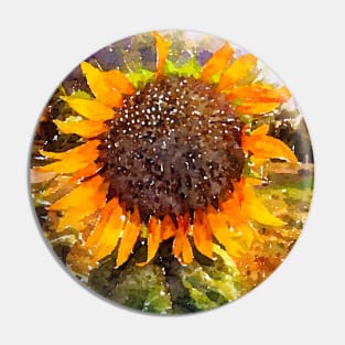 Sunflower Watercolor Painting Pin