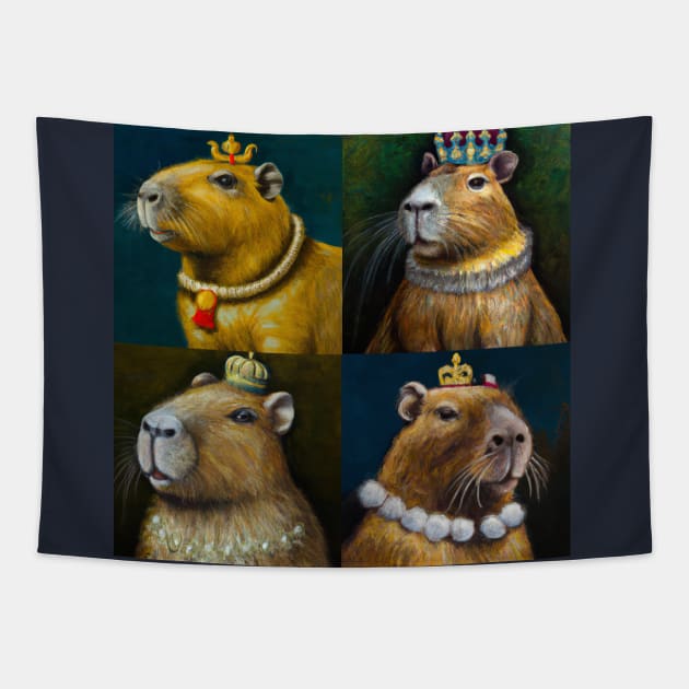 Capybara Royal Family Tapestry by ArianJacobs