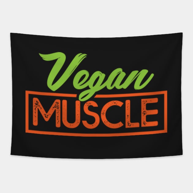 Vegan Muscle T-Shirt Funny Vegan saying vegetarian Tee shirt Tapestry by mehdigraph