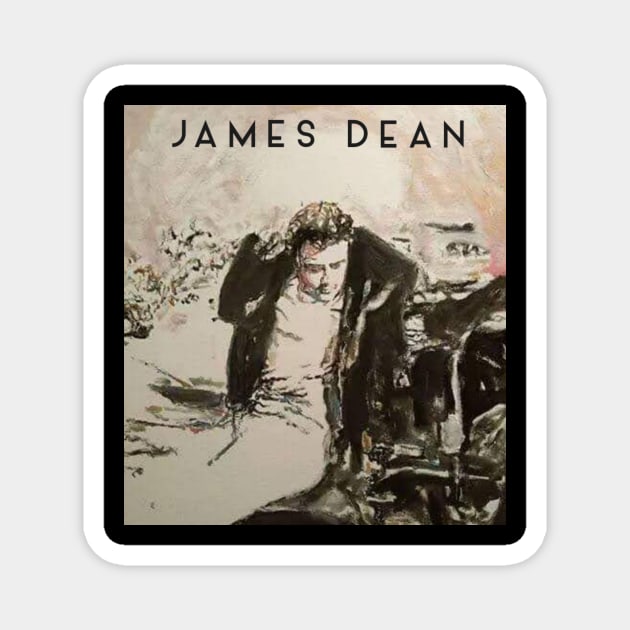 James Dean Magnet by Mike Nesloney Art