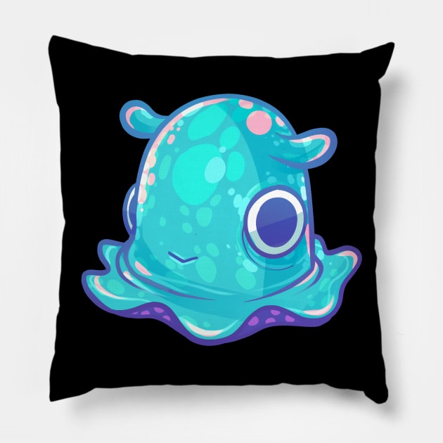 Cute Turquoise Dumbo Octopus Pillow by Claire Lin