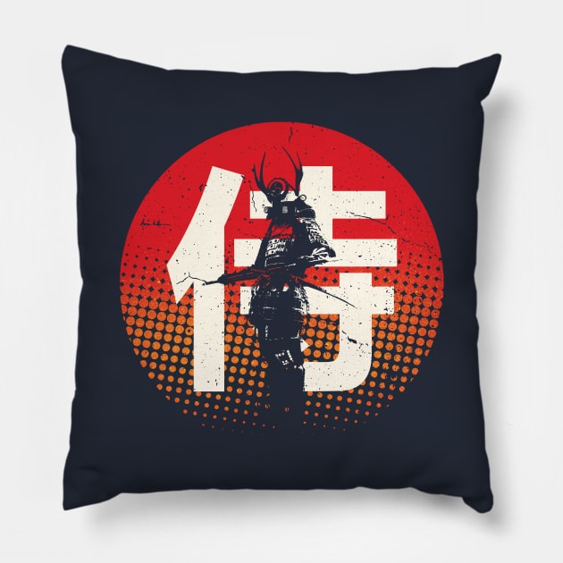 Retro Japanese Samurai Pillow by Daytone