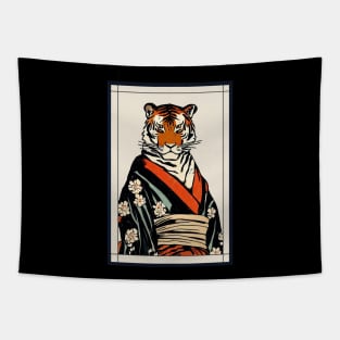 Royal tiger Japanese with kimono vintage Tapestry