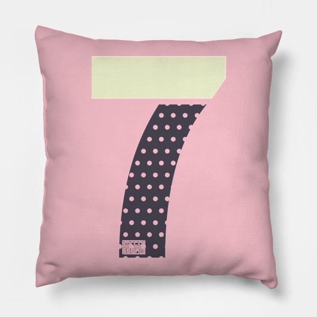 Number 7 Seven Ladies Girls Polka Dots Girly Cute Pillow by porcodiseno