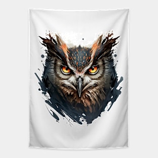 Owl Portrait Animal Painting Wildlife Outdoors Adventure Tapestry