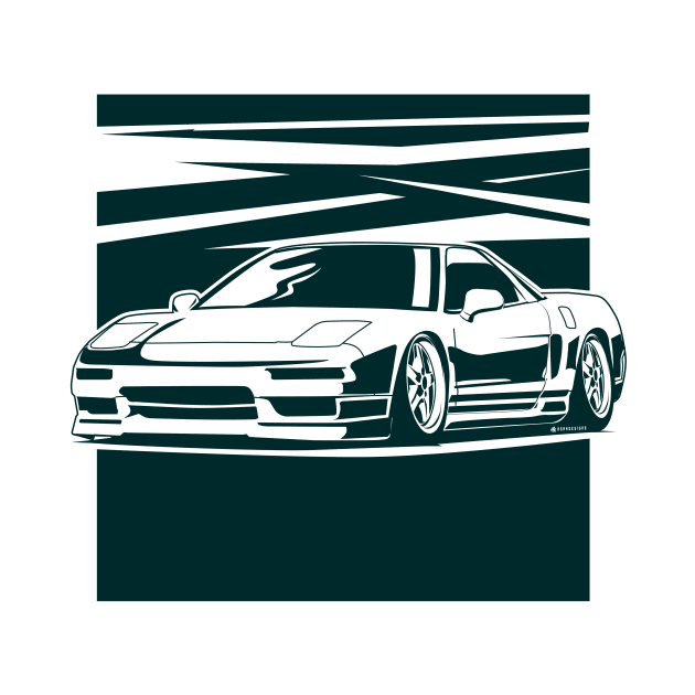 Acura NSX monochrome illustration by ASAKDESIGNS