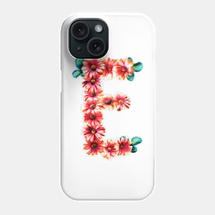 LETTER E WITH FLOWERS Phone Case