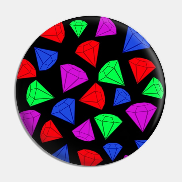 Colorful Gems (Black) Pin by Art By LM Designs 