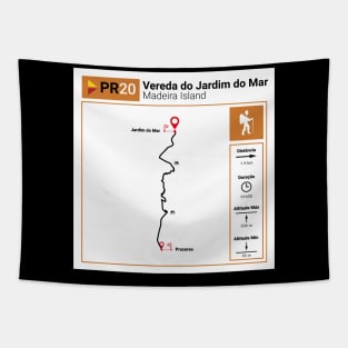 Madeira Island PR20 VEREDA DO JARDIM DO MAR trail map Tapestry