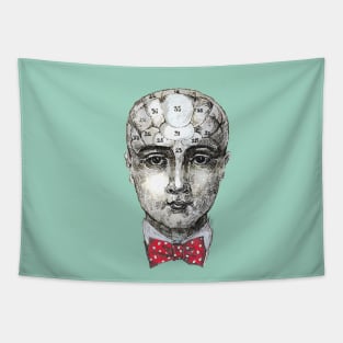 Phrenology head - bowtie Tapestry