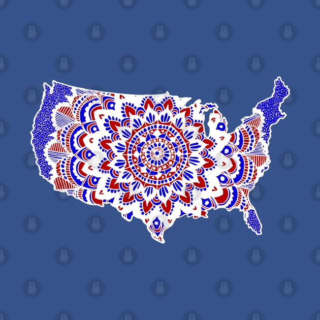 Mandala Map of the U.S.A. by julieerindesigns