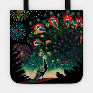 Peacock Firework Mashup Tote