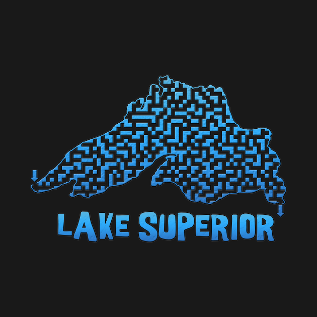 Discover Lake Superior Outline Maze & Labyrinth - Lake Superior - T-Shirt