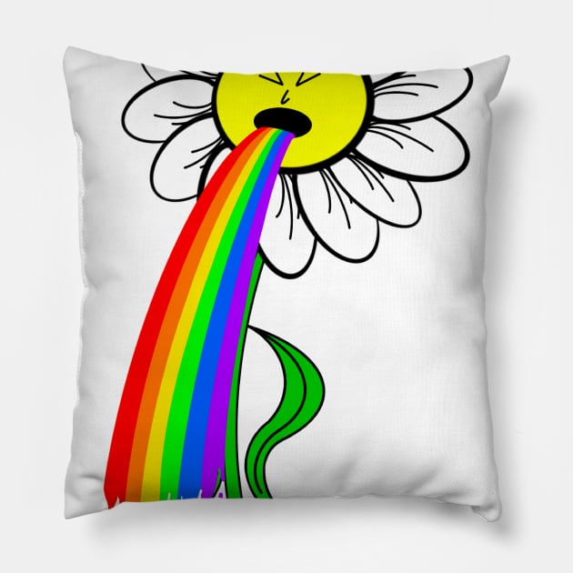 Rainbow Vomit Daisy Pillow by MenailSloth