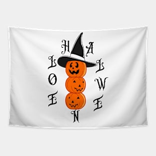 Halloween pumpkin faces Tapestry