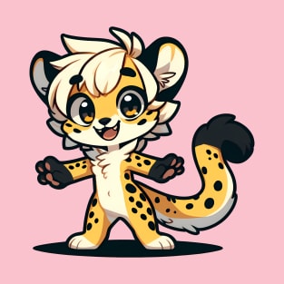 Cute Chibi Cheetah Anthro Furry Art T-Shirt