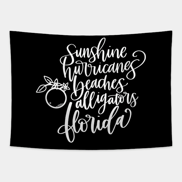 Sunshine Hurricanes Beaches Alligators Florida Tapestry by LucyMacDesigns