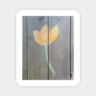 Flower on Fence Magnet