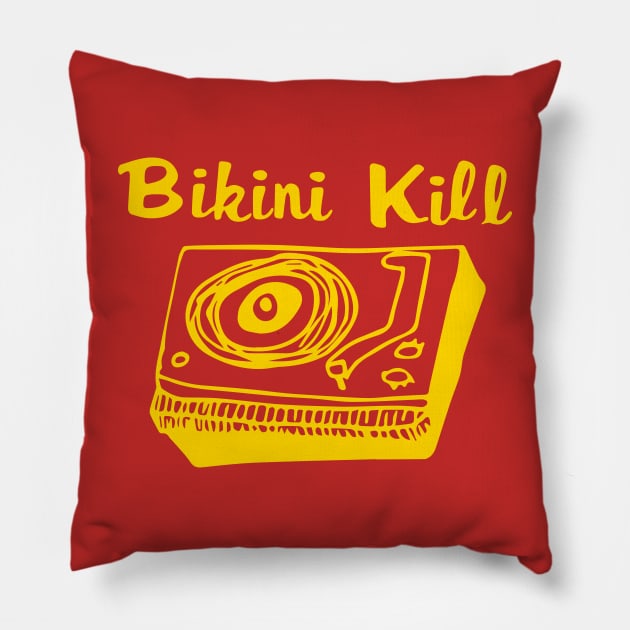 Bikini Kill (yellow) Pillow by Joada