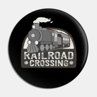 Railroad Crossing Railway Locomotive Pin