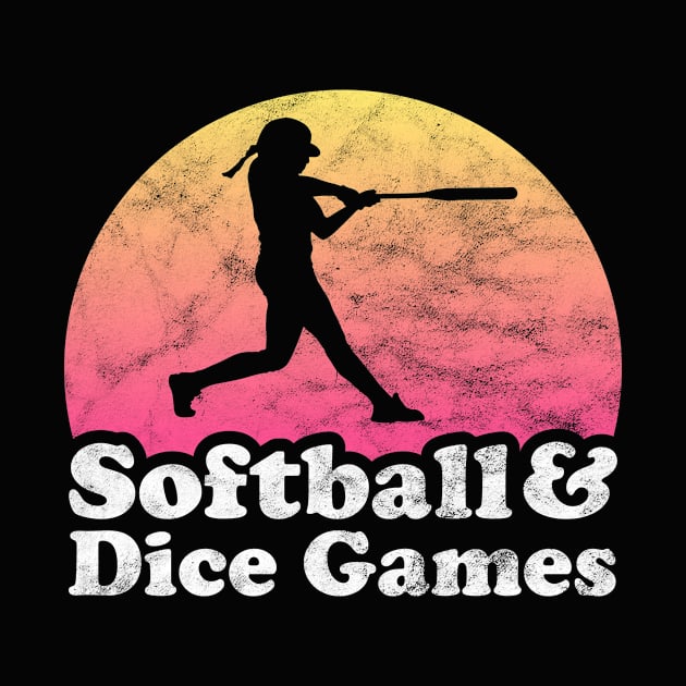 Softball and Dice Games Gift for Softball Players Fans and Coaches by JKFDesigns