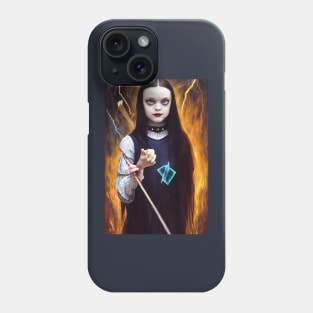 Painting Of Wednesday Addams Portrait Phone Case