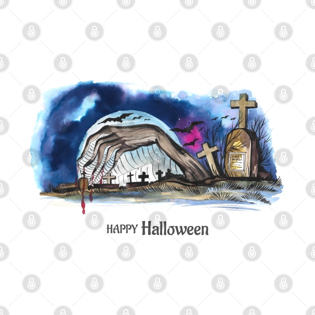 Cemetery Halloween Horror by Mako Design 