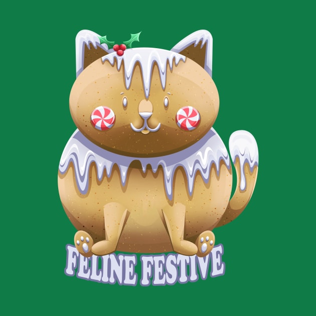 Feline Festive gingerbread cat by Art by Angele G