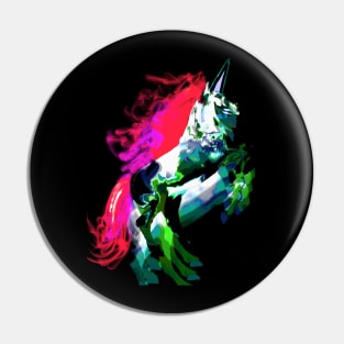 EDM Rave Psychedelic trippy new age colorful horse Pin