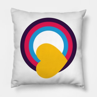 Polyamory Pride - Rainbow Heart - (New Colors) Pillow