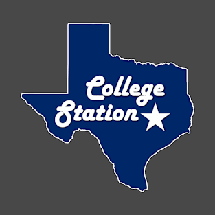 College Station Texas Navy Blue Lone Star State Map Texan T-Shirt