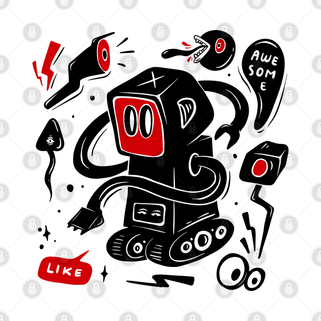 Machine doodle funny by Mako Design 