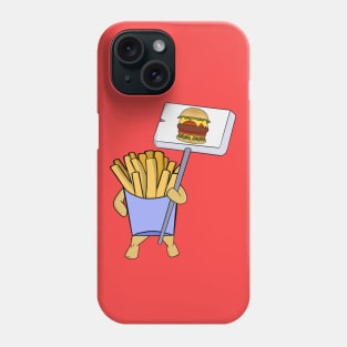 French fries protesting in favor of hamburgers Phone Case