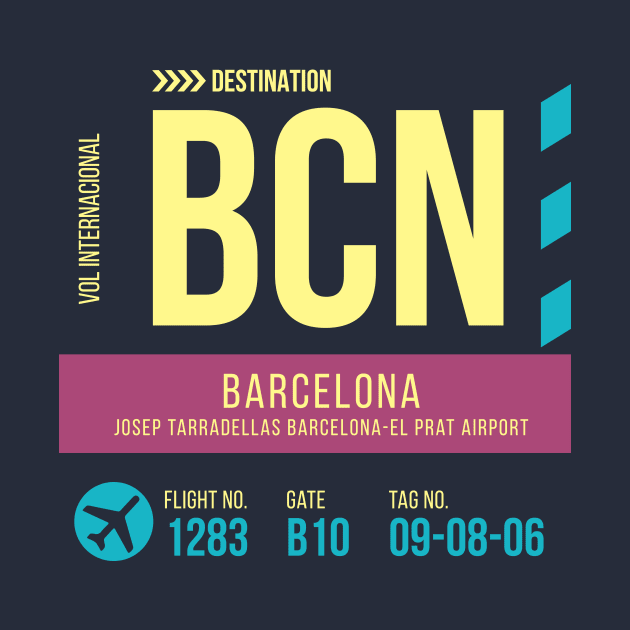 Barcelona Airport Stylish Luggage Tag (BCN) by SLAG_Creative