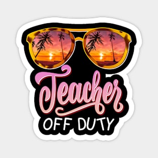 teacher off duty sunglasses beach sunset summer vintage Magnet